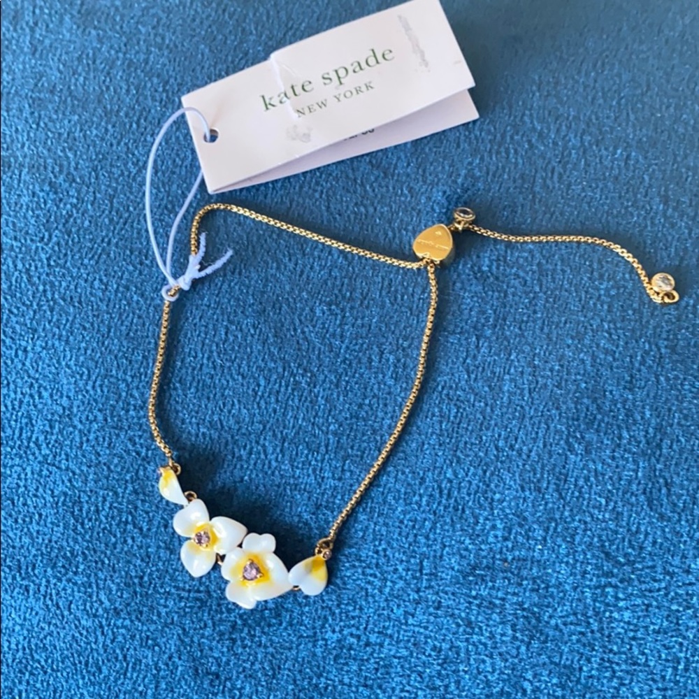 Kate spade flower and gold bracelet
